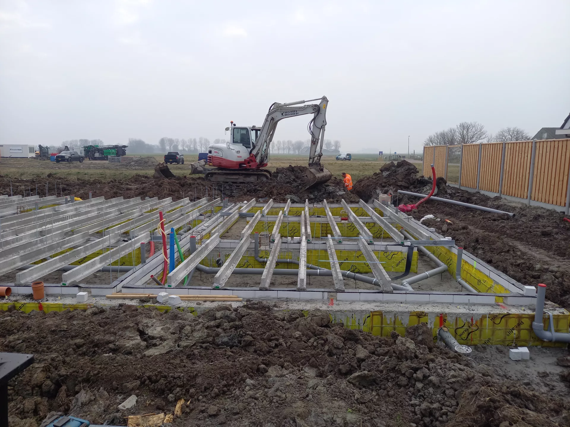 Plaatsen vloerconstructie