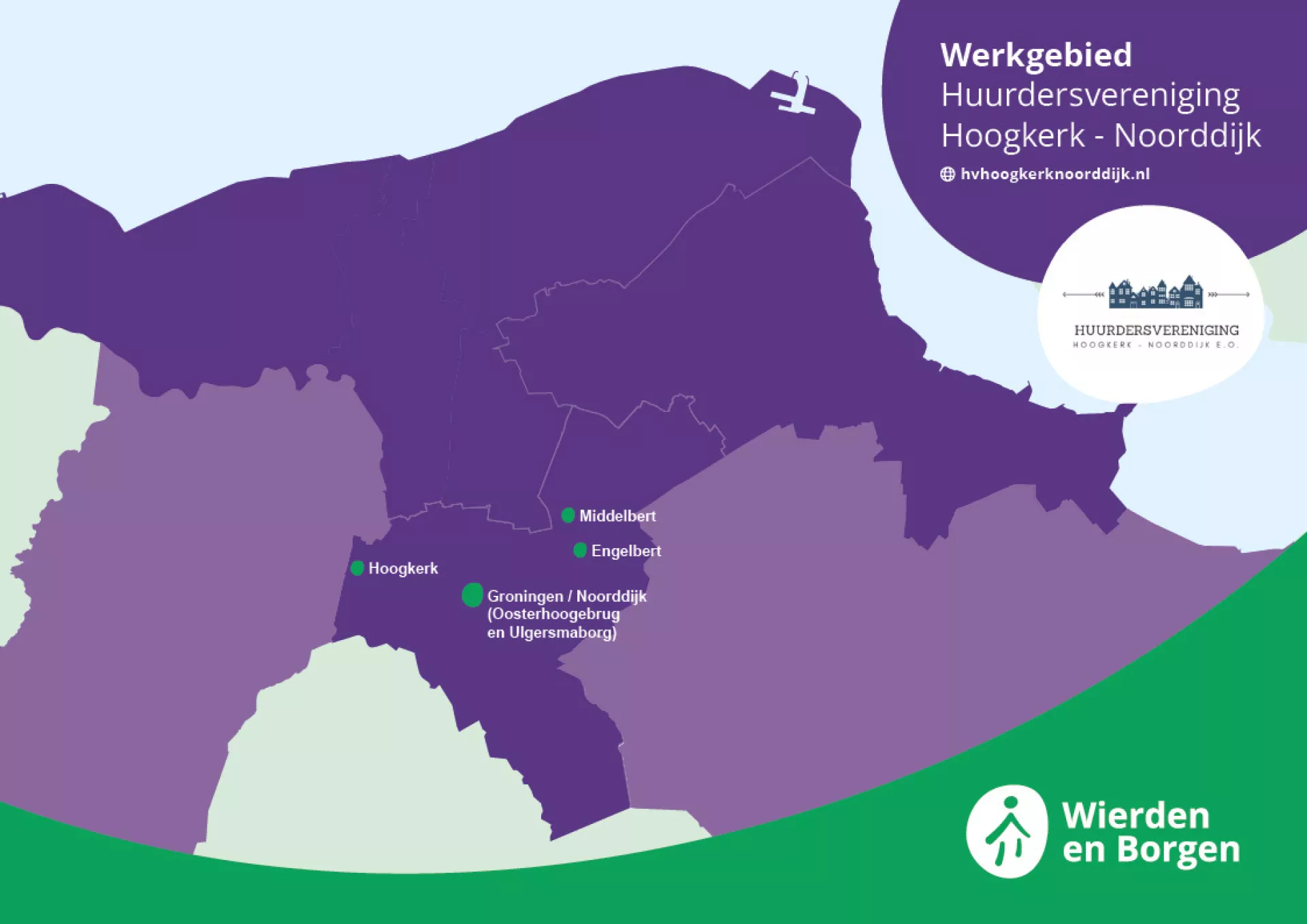 Plattegrond dorpen huurdersvereniging Hoogkerk Noorddijk