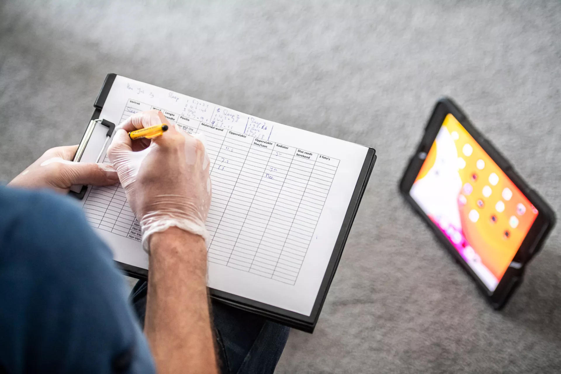 Gegevens noteren bij opname