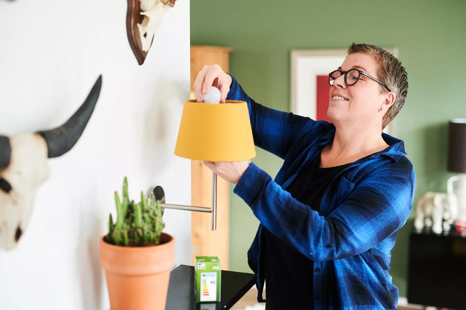 Huurder vervangt een lamp