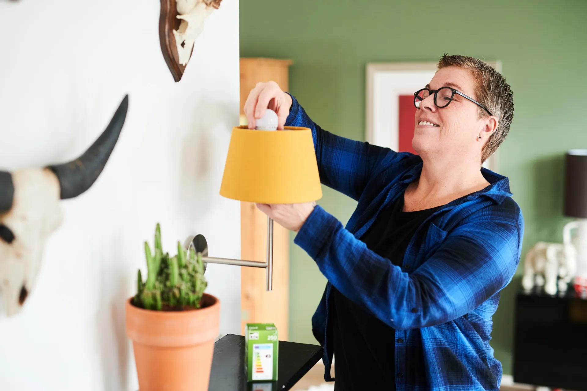 Huurder vervangt een lamp