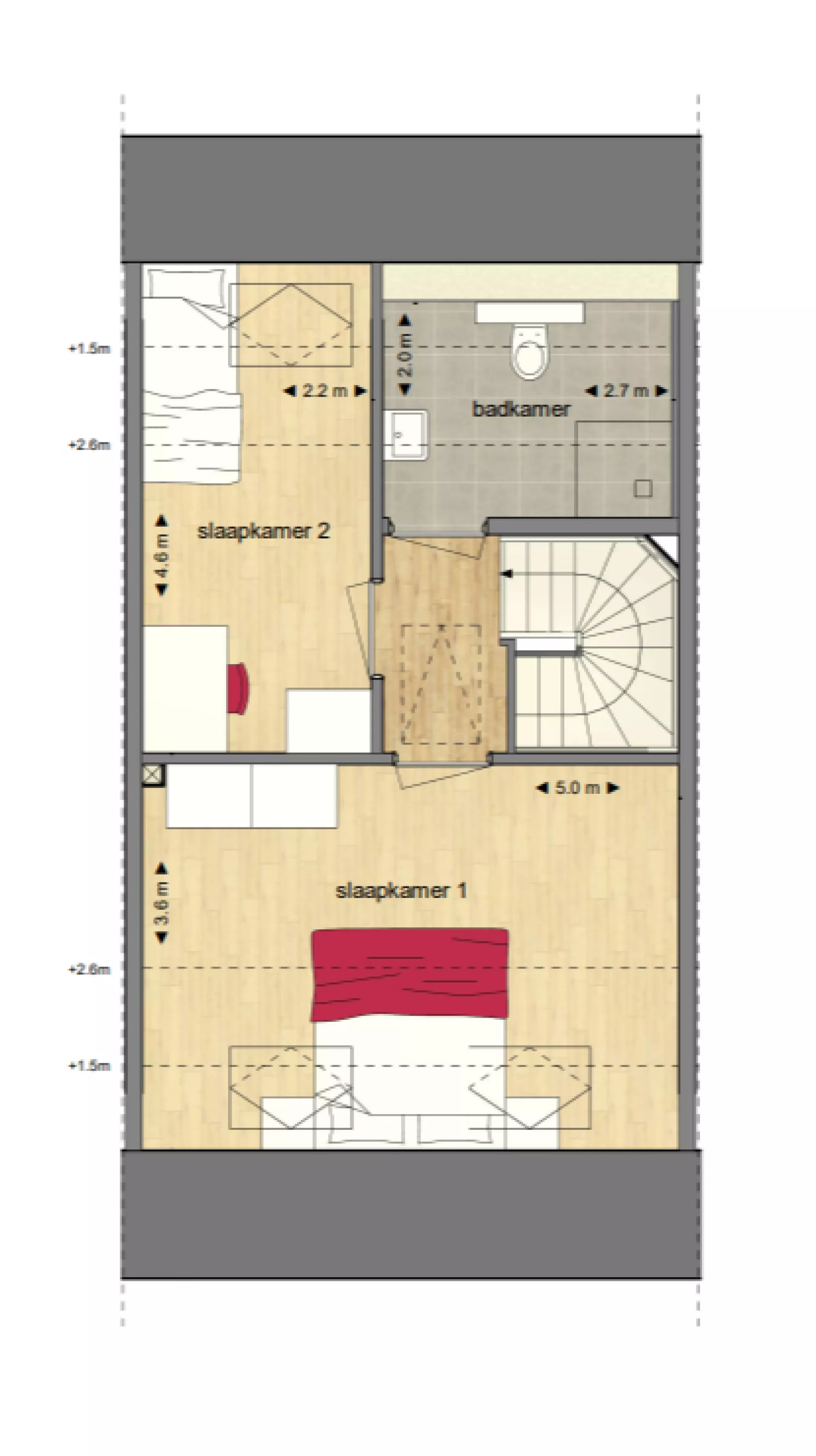 Plattegrond eerste verdieping woning Munster Winsum