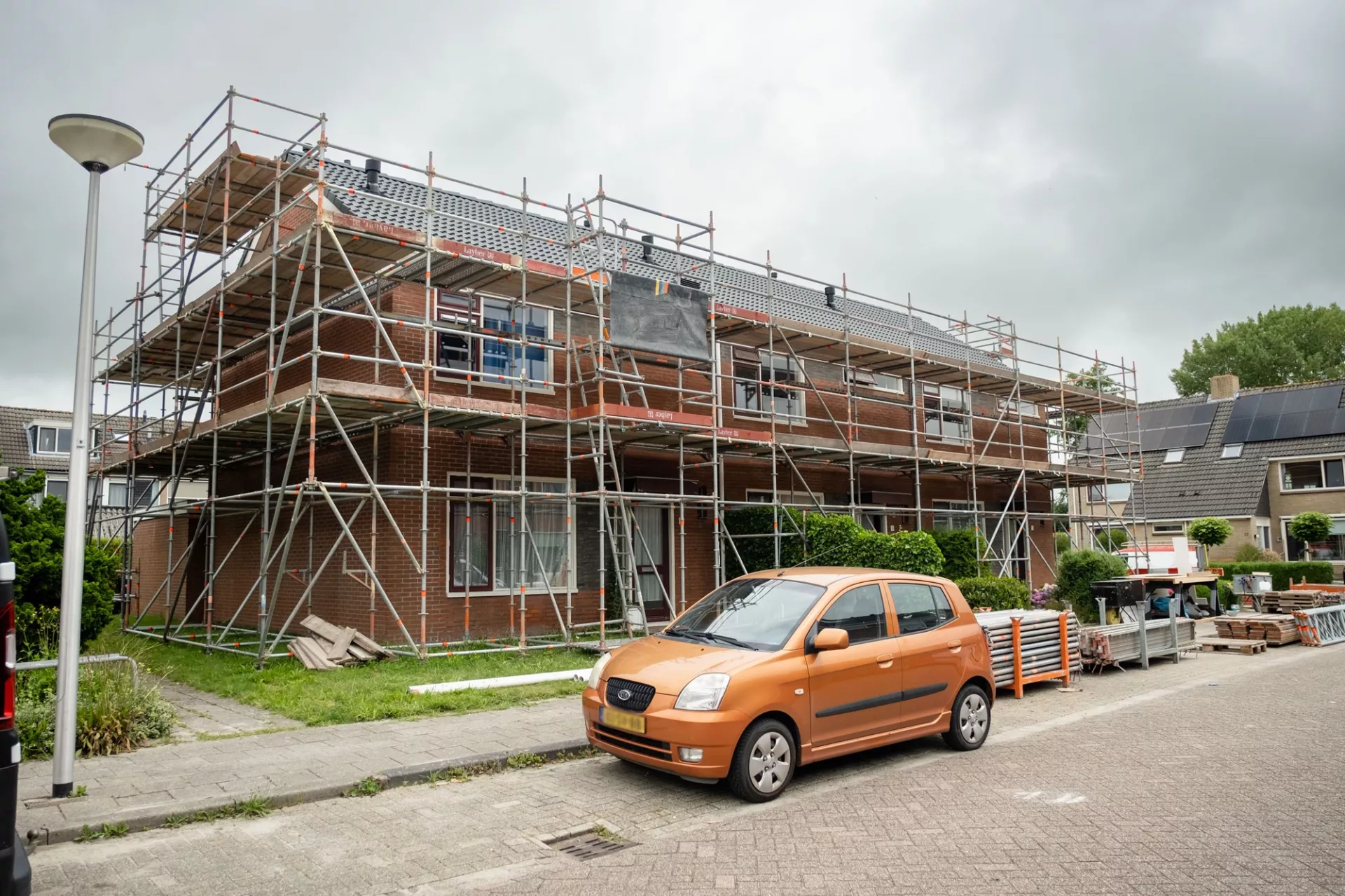 Woning in de steigers