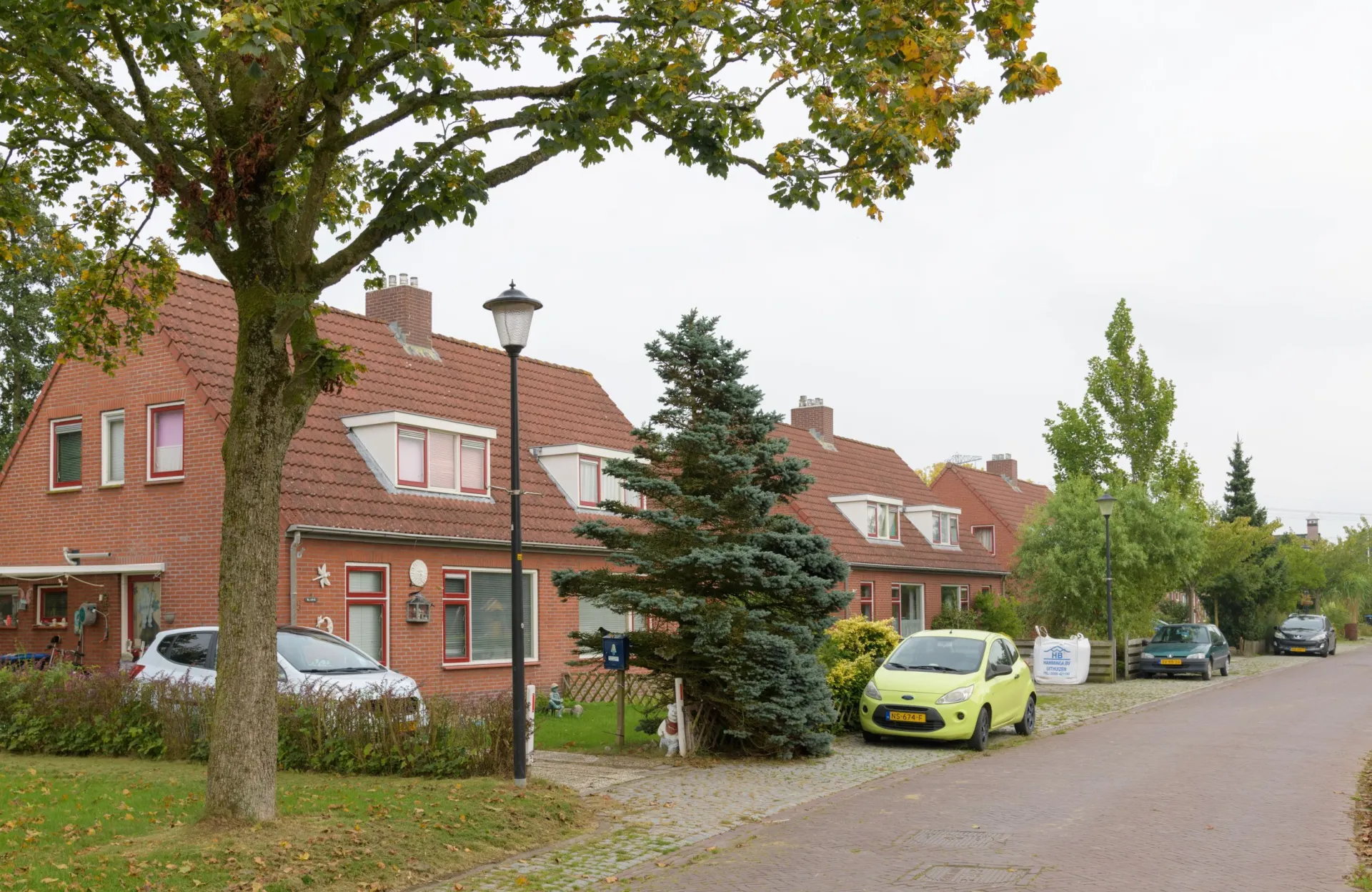 Rij huizen aan de Ripperdaweg in Oosterwijtwerd