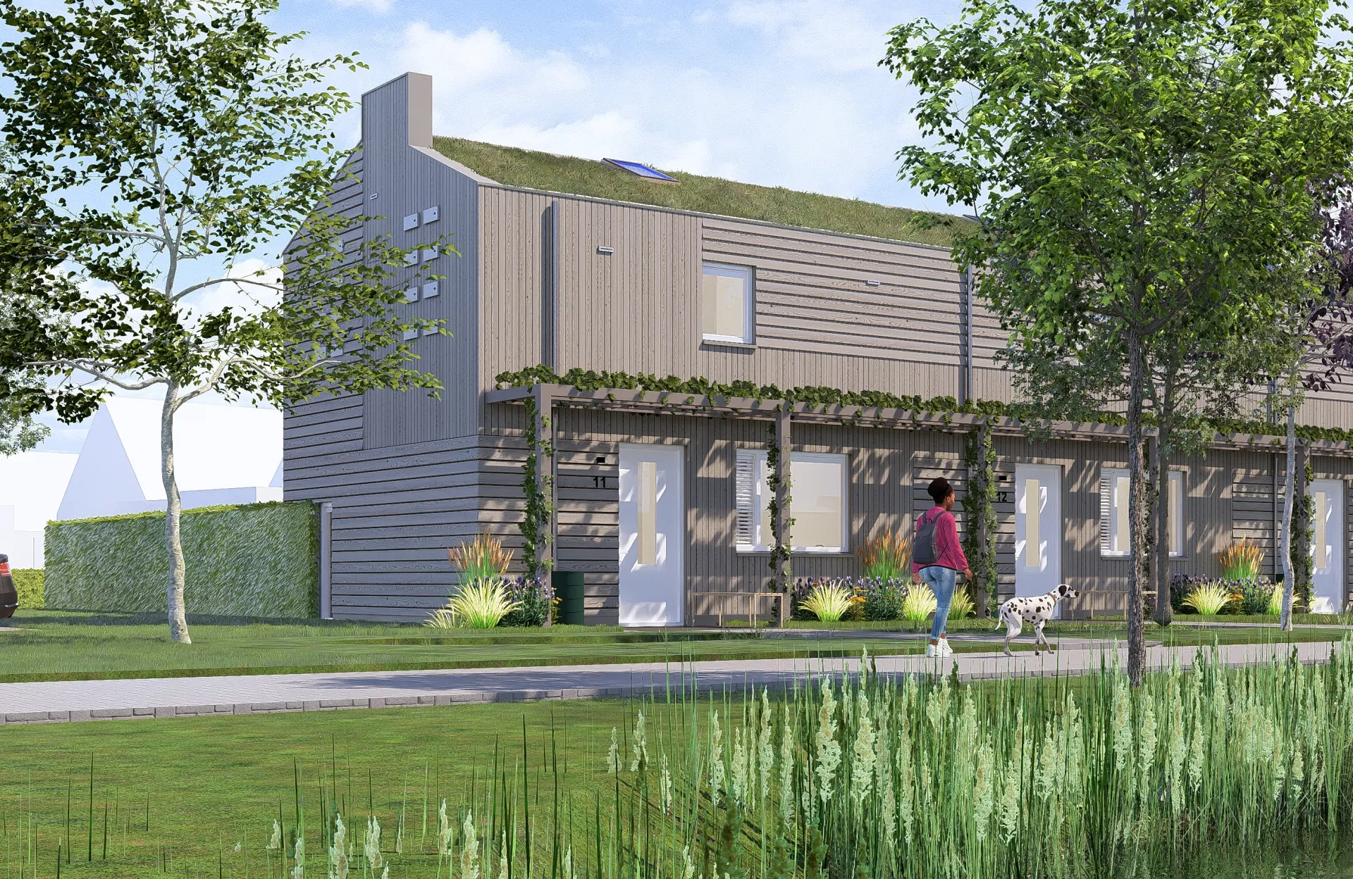 Impressie nieuwe woningen Zuiderstraat Middelstum