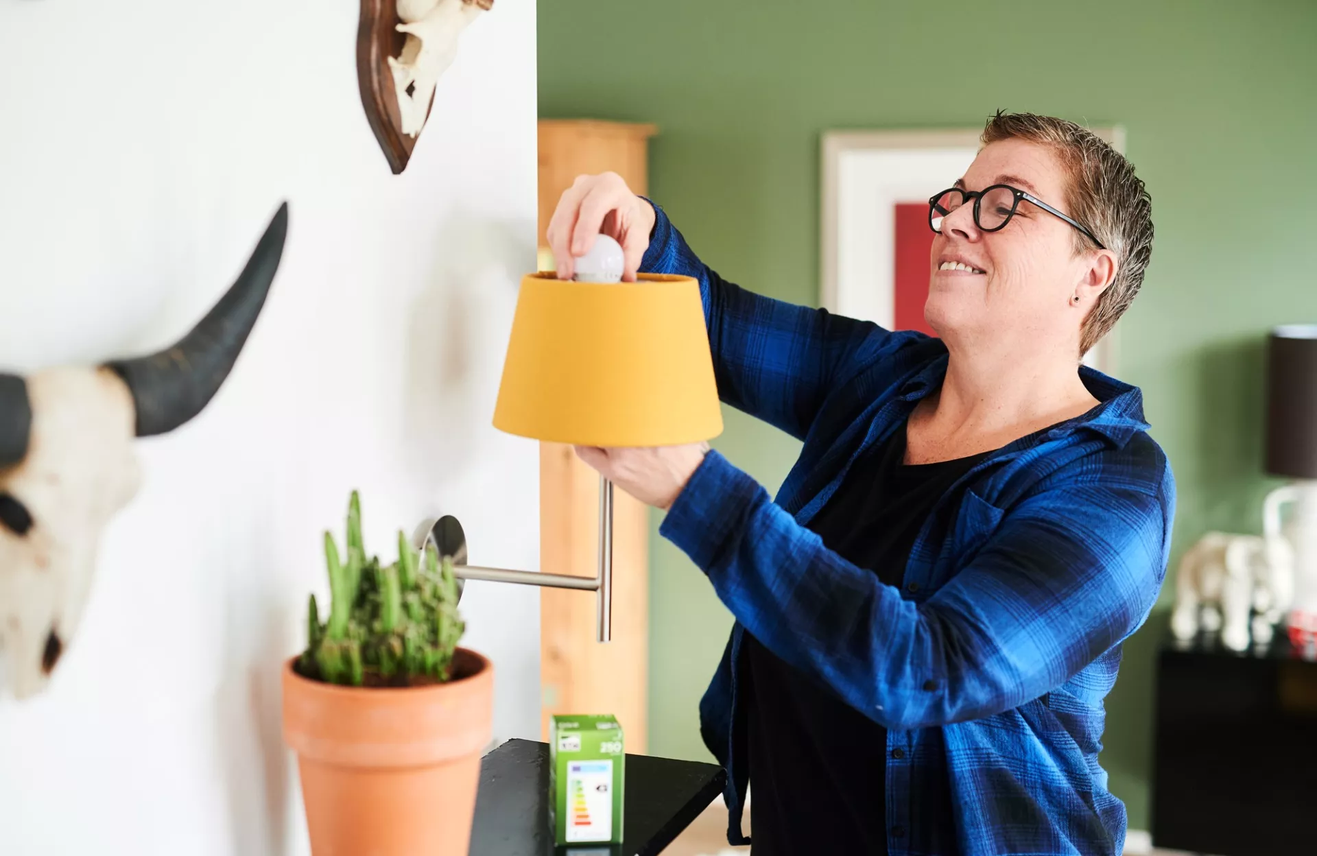 Huurder vervangt een lamp